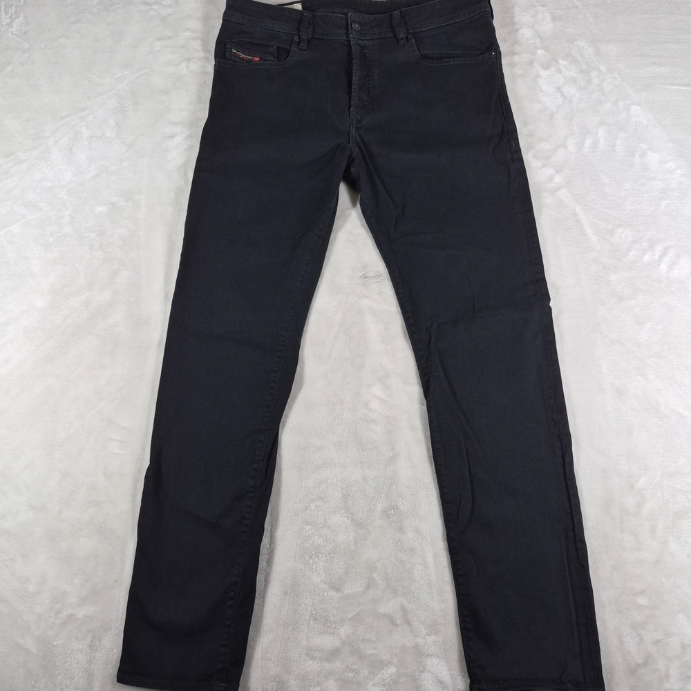 Diesel Buster Jeans Men's 34x32 Dark Blue Denim Tapered Stretch Button Fly